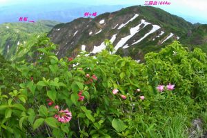 5.剣ヶ峰からの稜線先に三国小屋振返る