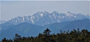 鉢盛山から北側に北ア